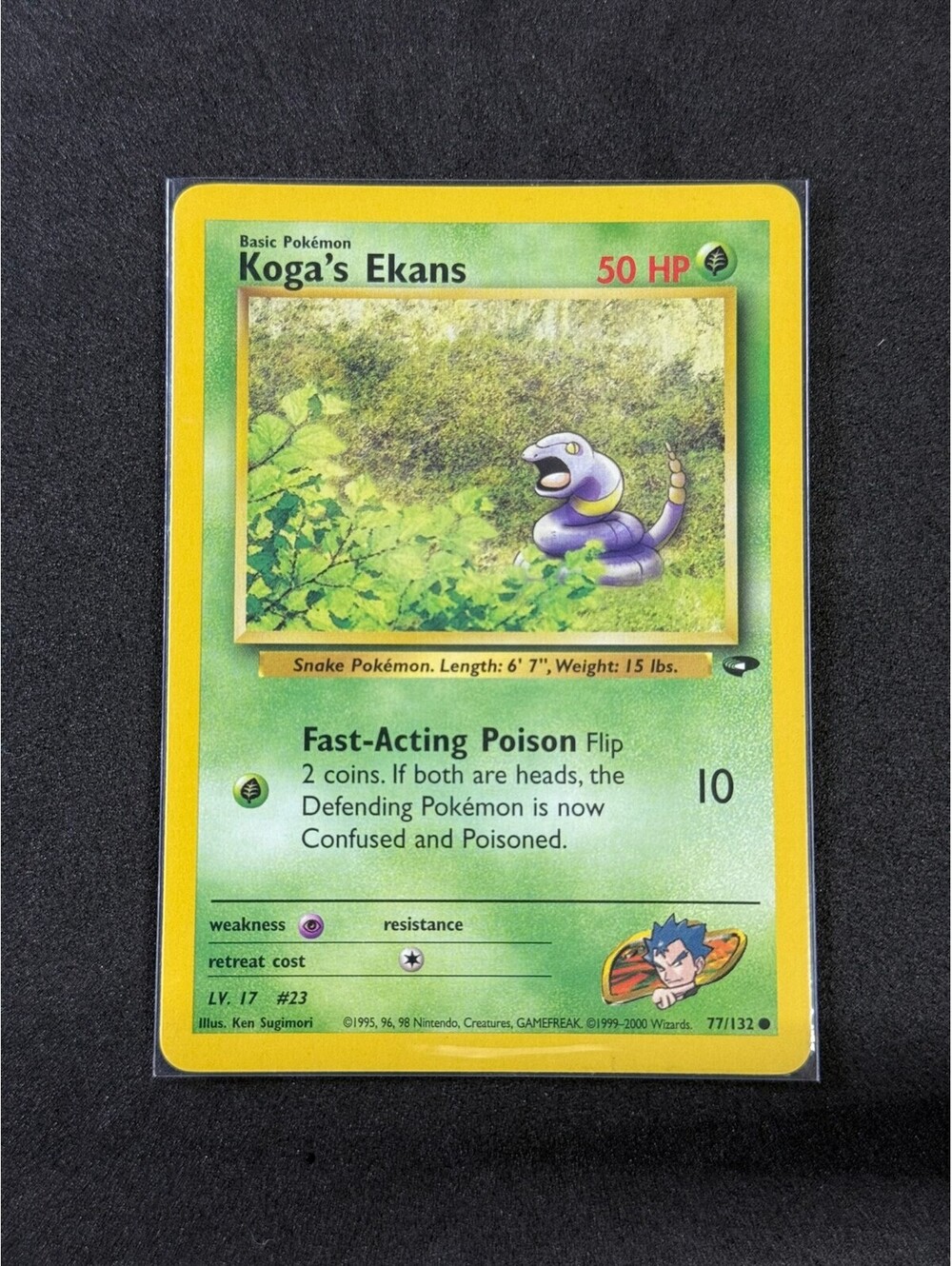 Koga's Ekans Gym Heroes 50 HP Basic 1995 Vintage
